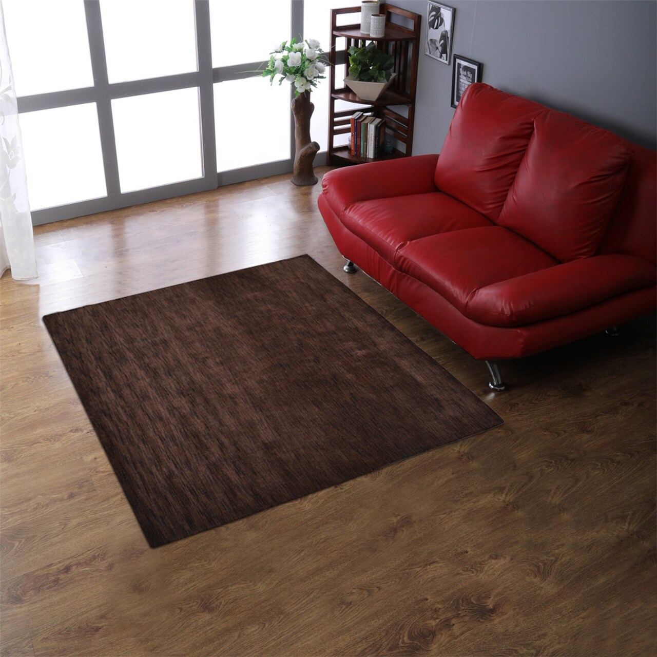 Edge Collections - 6' x 6' - Brown - Elegant Hand Knotted Wool Area Rug for Cozy Interiors - 1 Piece